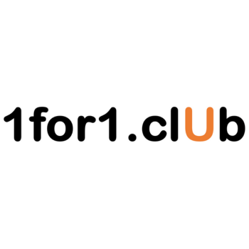  The image features the logo of "1for1.club," with the text in black font and the letter "U" in "club" highlighted in orange.